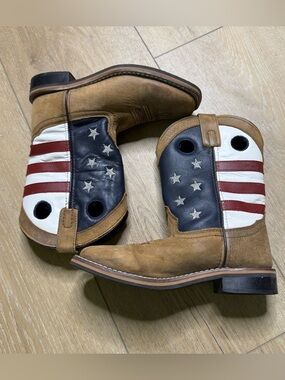 Smoky Mountain Kids Stars and Stripes Cody James Cowboy Boots Size 3D